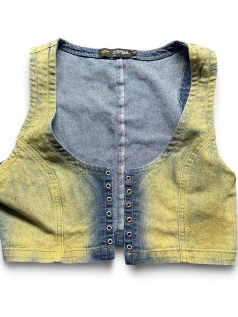 Finesse Yellow and Blue Denim Vest